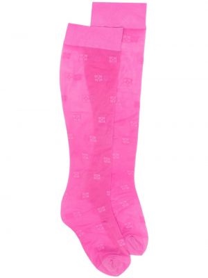 Průsvitné ponožky Ganni růžové