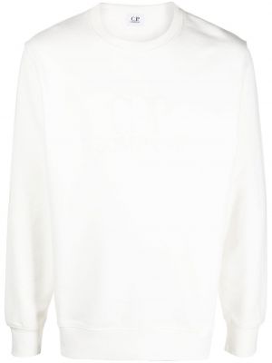 Bomull brodert sweatshirt C.p. Company hvit