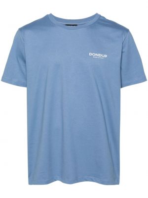 T-shirt en coton à imprimé Dondup bleu