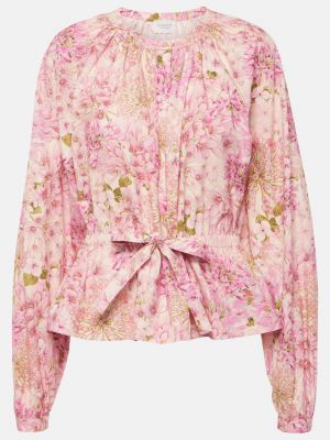 Хлопковая блузка Giambattista Valli розовый