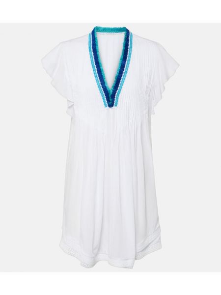 Bílé šaty s třásněmi Poupette St Barth