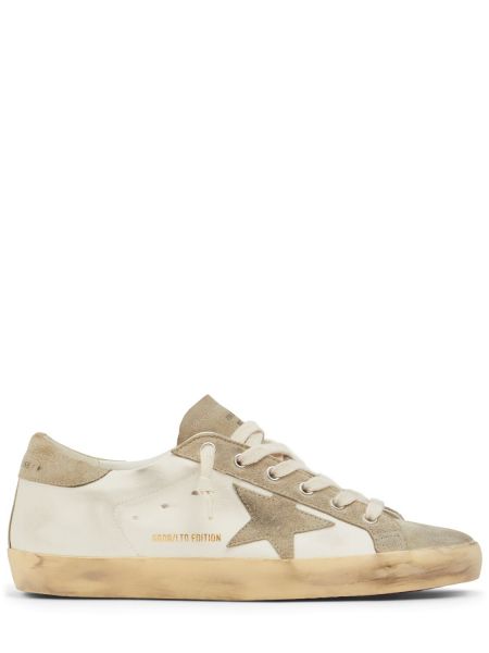 Stjernemønster lær sneakers Golden Goose hvit