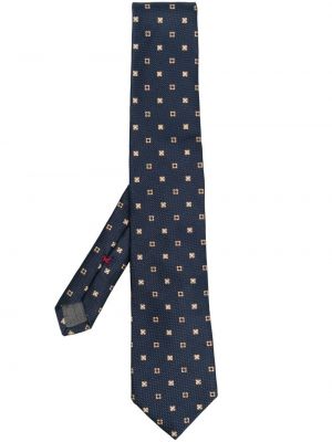 Cravatta ricamata Brunello Cucinelli blu