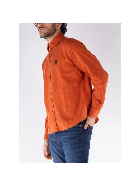 Lniana koszula Refrigiwear pomarańczowa