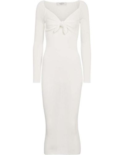 Μίντι φόρεμα από ζέρσεϋ Valentino λευκό