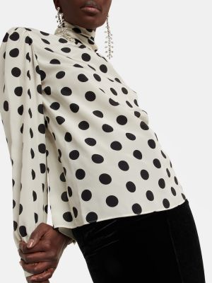 Bluză de mătase cu buline Saint Laurent