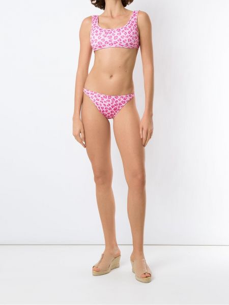 Bikini con estampado leopardo Amir Slama rosa