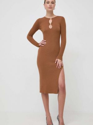 Вовняна сукня міді Pinko коричнева