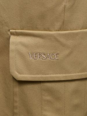 Pantalones cargo de algodón Versace beige