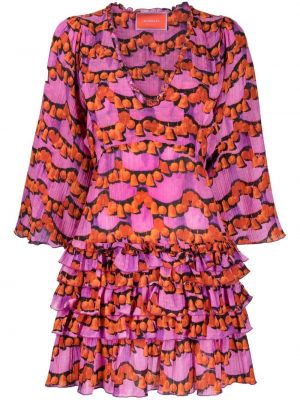 Mini šaty s potiskem La Doublej fialové