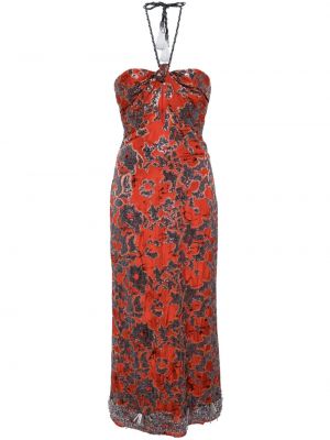 Μάξι φόρεμα ζακάρ Johanna Ortiz πορτοκαλί