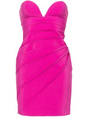 Πλισέ κοκτέιλ φόρεμα Genny ροζ