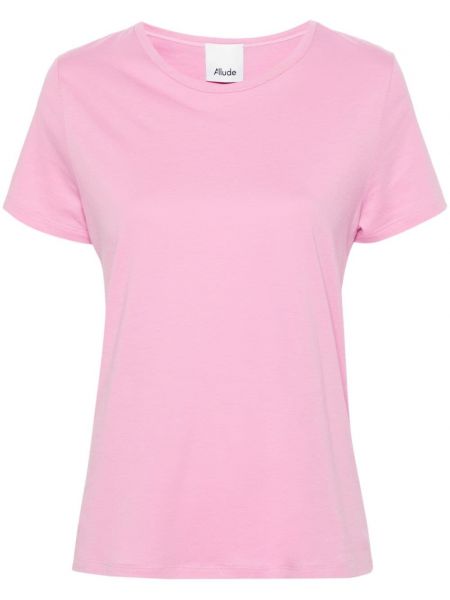Kokvilnas t-krekls džersija Allude rozā
