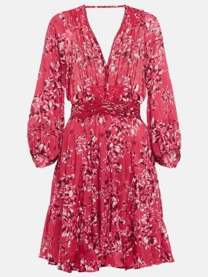 Mini haljina s cvjetnim printom Poupette St Barth ružičasta