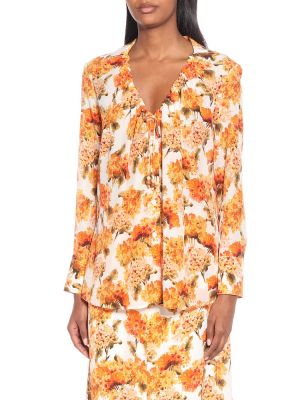 Bluză de mătase cu model floral Altuzarra portocaliu