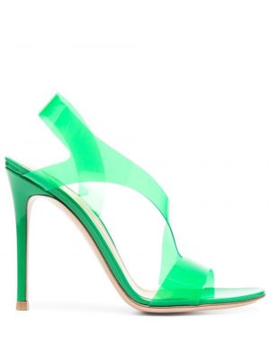 Caurspīdīgs sandales Gianvito Rossi zaļš