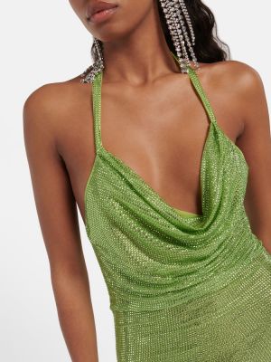 Φόρεμα από διχτυωτό με πετραδάκια Giuseppe Di Morabito πράσινο