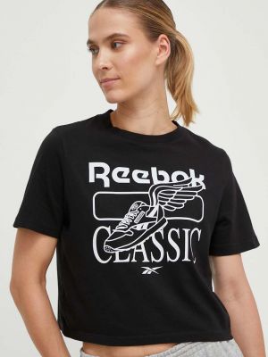 Bavlněné tričko Reebok černé