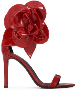 Sandale cu model floral Giuseppe Zanotti roșu