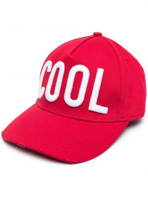 Cappello con visiera ricamato Dsquared2 rosso