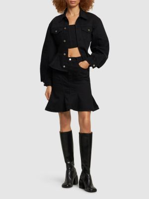 Falda vaquera de algodón Marc Jacobs negro