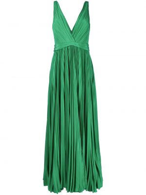 Плисирана коктейлна рокля без ръкави Semsem зелено