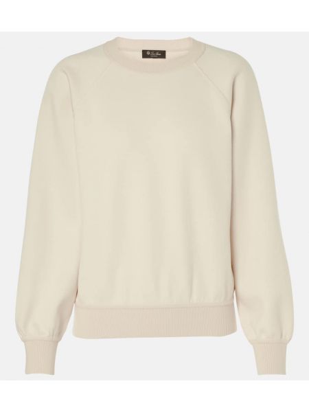 Bomull kashmir silke sweatshirt Loro Piana hvit