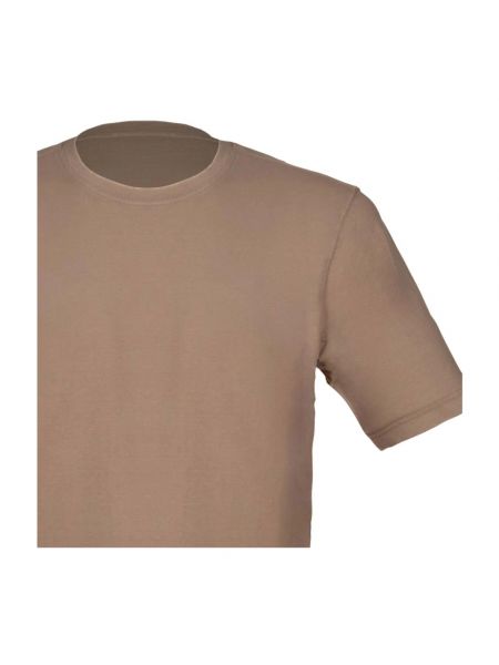 Camiseta de algodón de crepé Gran Sasso marrón