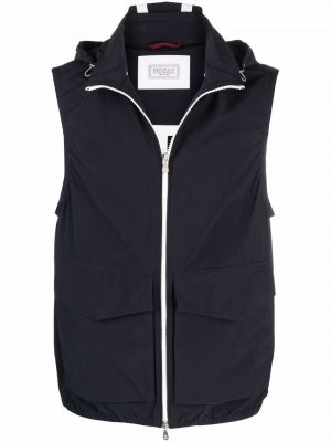 Hette zip vest Brunello Cucinelli blå