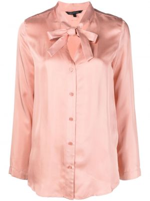 Сатенена риза с панделка Armani Exchange розово
