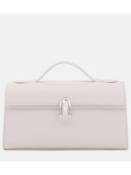 Δερμάτινη τσάντα shopper Savette λευκό