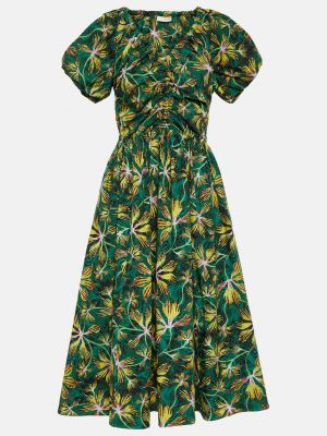 Платье миди cecile из хлопкового поплина с цветочным принтом Ulla Johnson, мультиколор