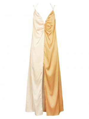 Двухцветное атласное миди-платье Рыбы Blanca
