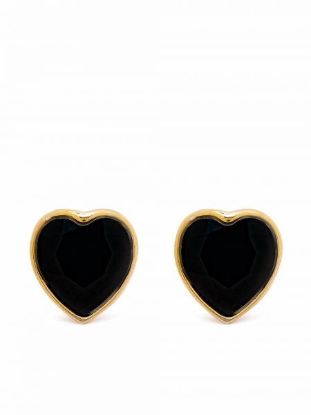 Pendientes con corazón Yves Saint Laurent Pre-owned negro