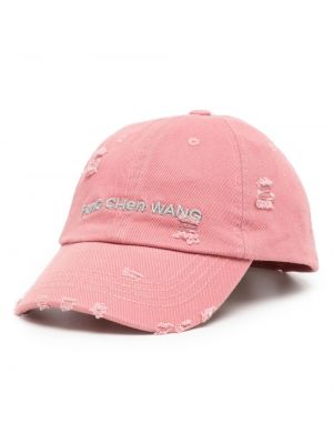Distressed cap mit stickerei Feng Chen Wang pink