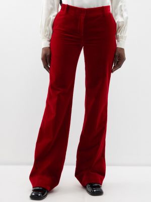 Бархатные брюки Bella Freud красные