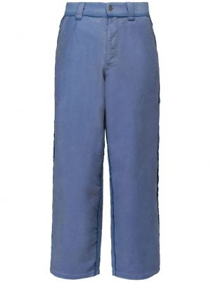 Bavlněné rovné kalhoty relaxed fit Maison Margiela modré