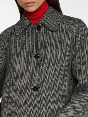 Manteau en laine réversible Gucci gris