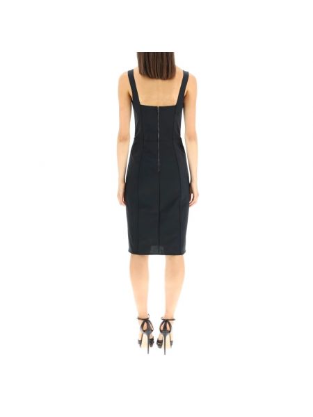 Mini vestido de raso de encaje sin mangas Dolce & Gabbana negro