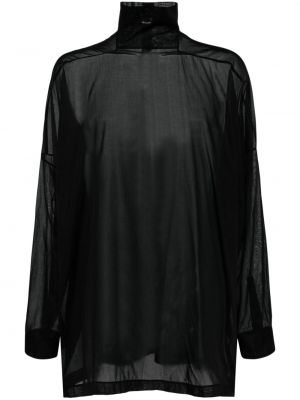 Prozorna bombažna srajca Rick Owens črna