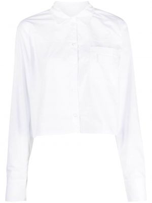 Плисирана памучна риза Remain бяло