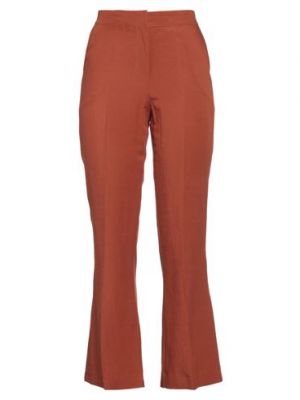 Pantaloni di lino in viscosa Trussardi rosso