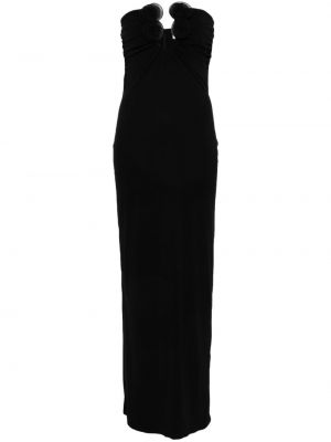Květinové dlouhé šaty Magda Butrym černé