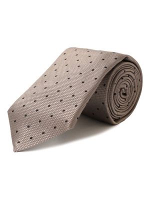 Шелковый галстук Brunello Cucinelli бежевый