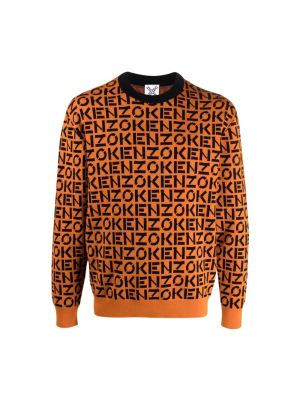 Sweter z printem Kenzo, pomarańczowy