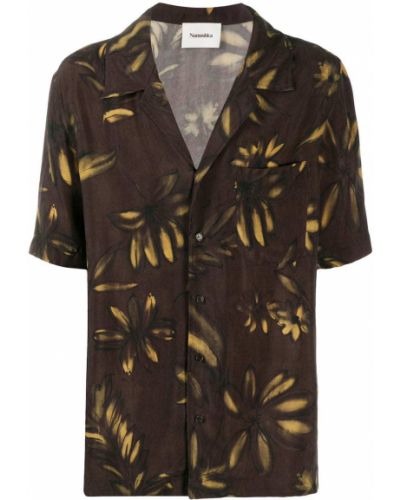 Camisa de flores con estampado abstracto Nanushka marrón