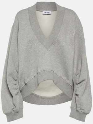 Памучен пуловер от джърси The Attico сиво