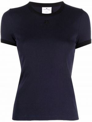 Camiseta ajustada de cuello redondo Courrèges azul