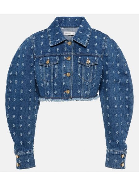 Укороченная джинсовая куртка Nina Ricci синий
