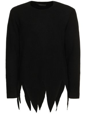 Асиметричен вълнен пуловер Comme Des Garçons черно